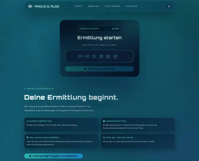 Argus & Auge MissionHub Portal