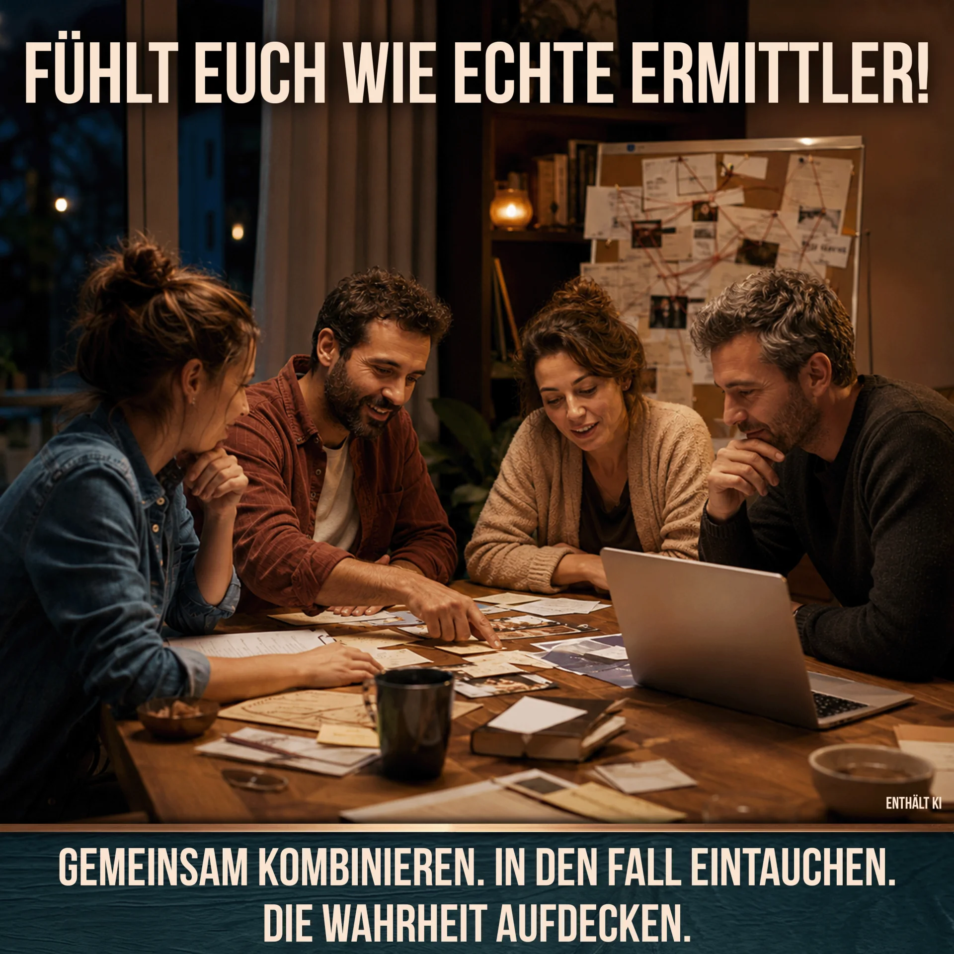 Gemeinsam am Spieltisch kombinieren und die Wahrheit aufdecken